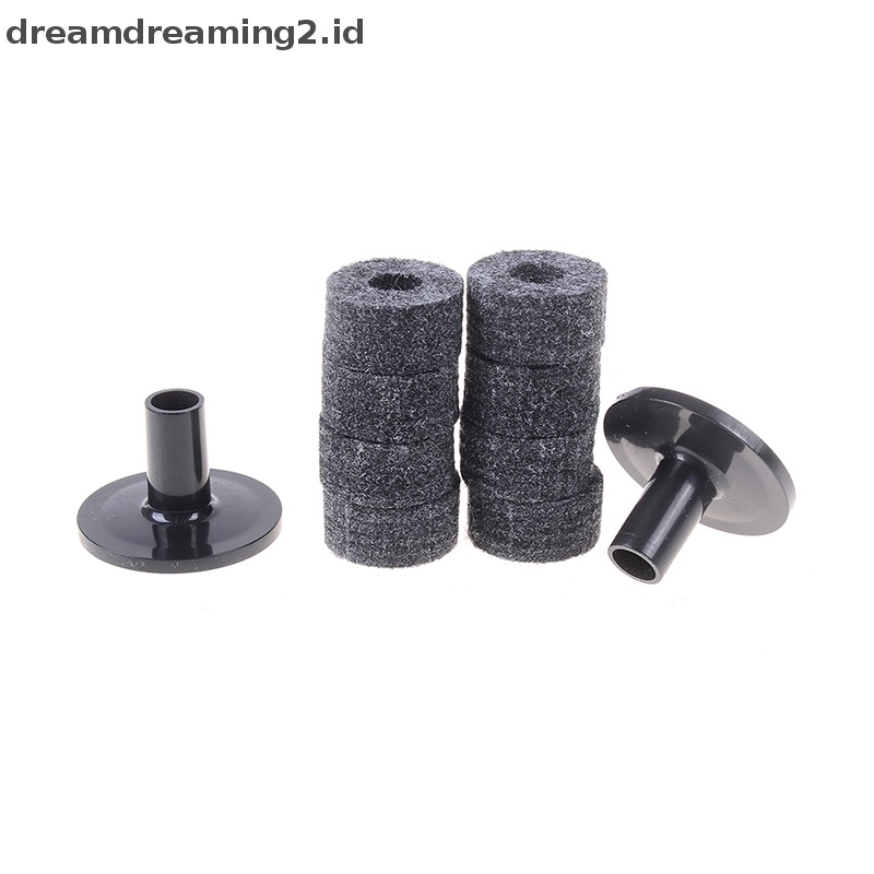 (drea) 8pcs felt washer 25mm+2PCS cymbal sleeves Pengganti Rak drum kit//