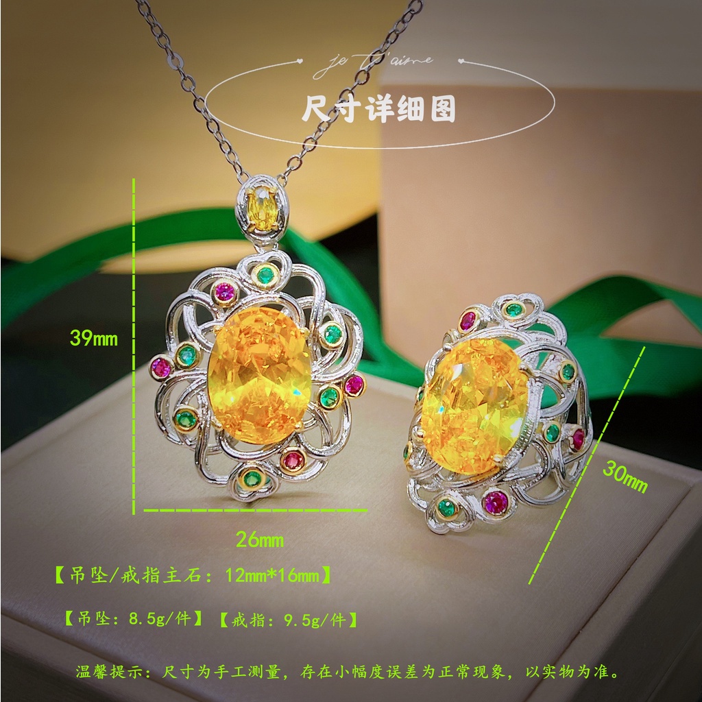 Goldkingdom Aksesoris Perhiasan Fashion Ready Stock Dua Warna Emas Kristal Kalung Set Zirkon Terang Anting Cincin Liontin