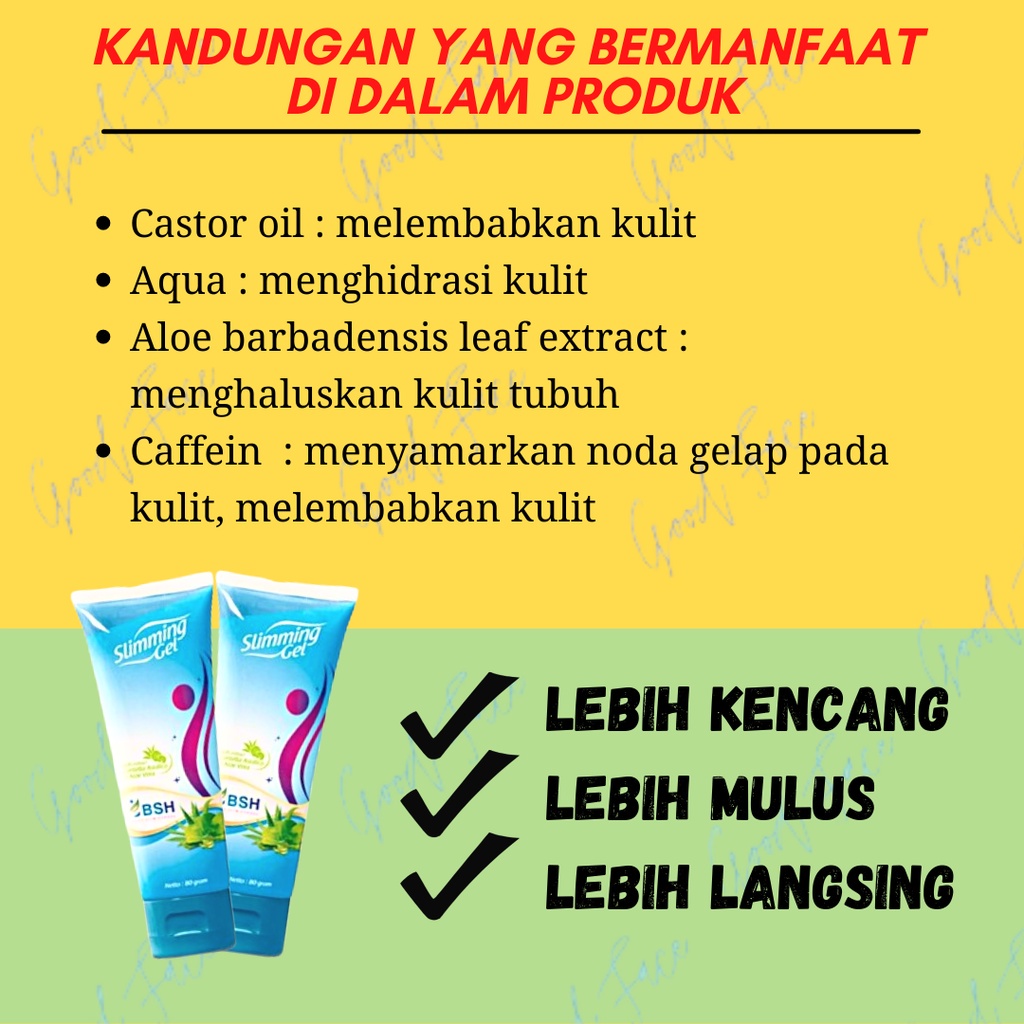 GEL PENGHANCUR LEMAK TANPA DIET - BSH SLIMMING GEL BPOM 100% ORIGINAL