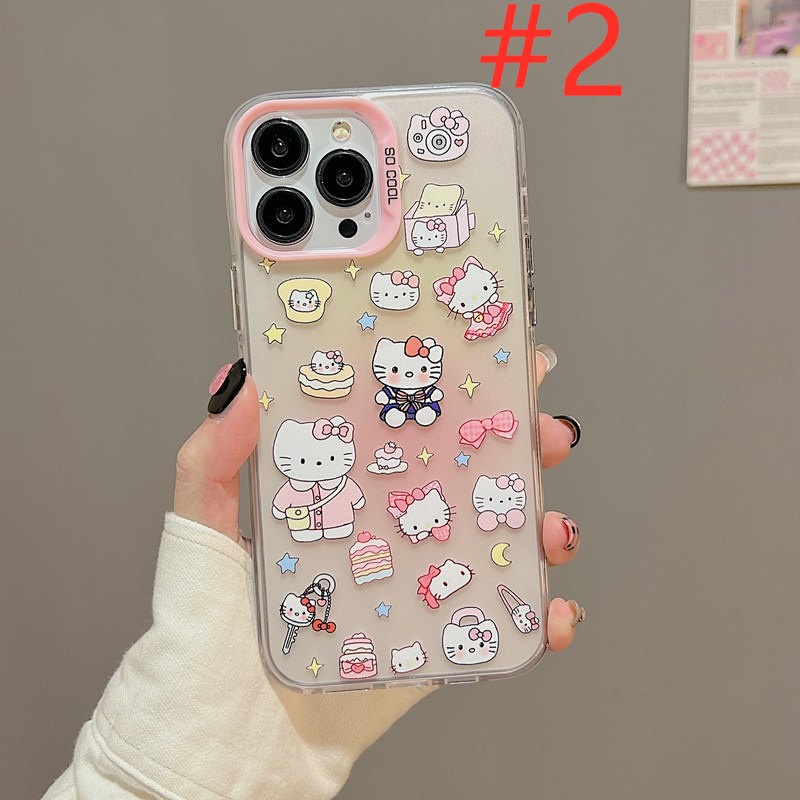 Lovey Dumbo Hello Kitty Skin Feel Soft Case HP iP iPhone 12 13 14 Pro Max 11 So Cool FTD Casing Apple