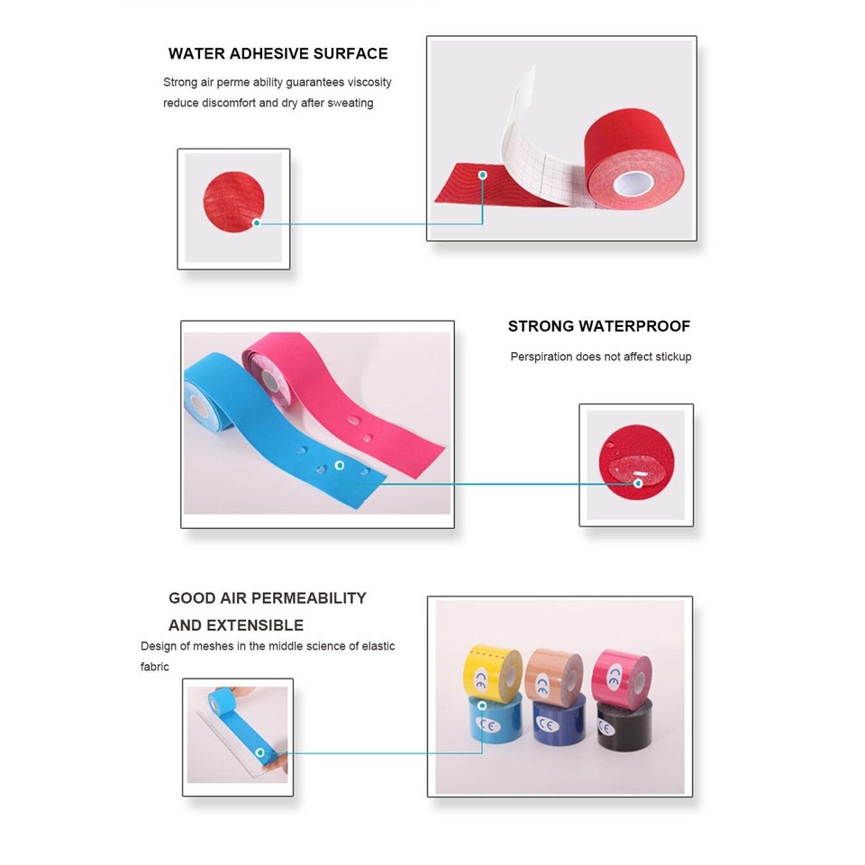 (Dalam Stok, Dikirim Dari Jakarta)DHT Kinesio Tape 5CM x 5 Meters Sport Sports/Kinesiology Tape 5cm X 5 m Kinesio Sport Plaster Otot Gym Futsal Soccer Running Volly Ba/Original Kinesio Tape Sport And Therapy