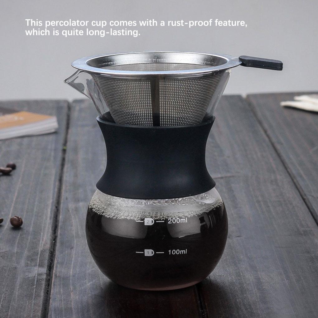 Coffee Pot Percolator Mocha Cup Permukaan Halus Perlengkapan Kopi Compact Size Borocilicate Water Pot Penyaringan Kettle