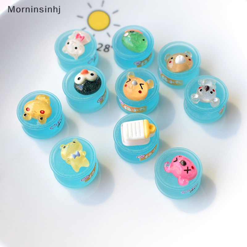 Mornin 10Pcs Kartun Transparan Bercahaya Kaleng Resin Aksesoris Perhiasan Diy Bahan id