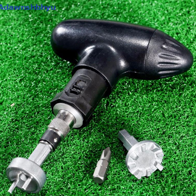 Adhyu 1set Golf Spike Ratchet Handle Wrench Tool Bits Golf Remover Untuk Cleat Sepatu ID