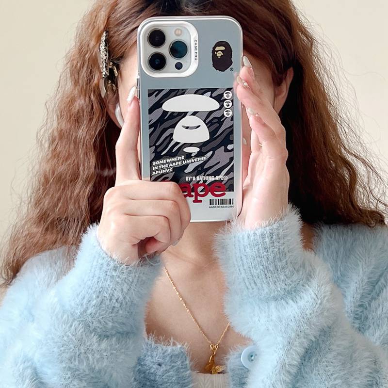 Fashion Aape Now Skin Feel Soft Case HP iP iPhone 14 13 12 Pro Max 11 So Cool FTD Casing Apple