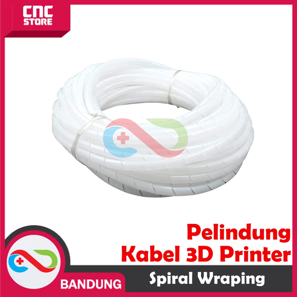 KABEL SPIRAL WRAPING PELINDUNG KABEL 8MM 3D PRINTER CNC PER 1 METER WHITE