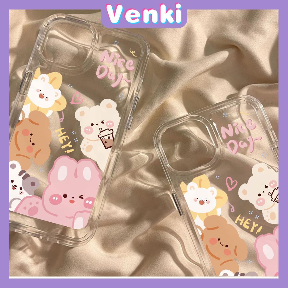 For iPhone 11 iPhone Case Clear Big Hole Space Case TPU Soft Case Shockproof Protection Camera Cute Bear Bunny Compatible with iPhone 14 13 Pro max 12 Pro Max 11 xr xs max 7 8Plus