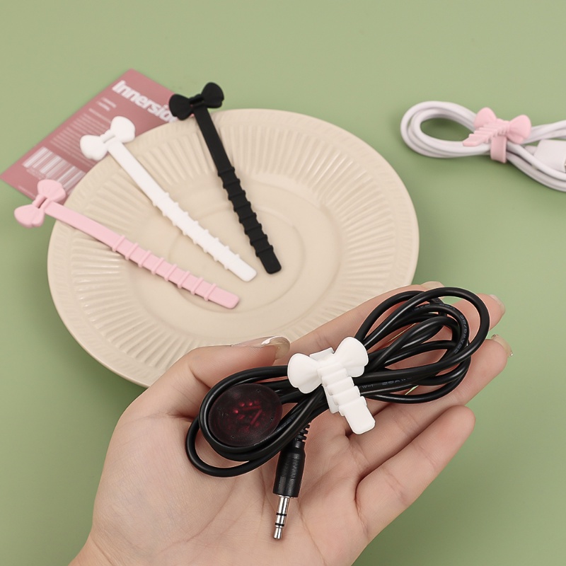 Creative Bowknot Style Cable Protector Wire Winder/Jalur Data USB Charging Cord Penutup Pelindung Earphone Cables Organizer