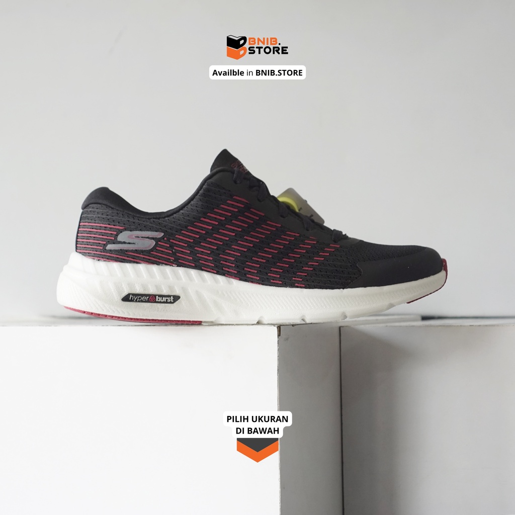 SEPATU SKECHERS GO RUN HYPER BURST BLACK RED [220170BKRD] ORIGINAL BNIB