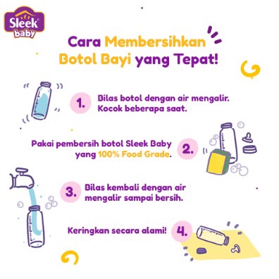 Sleek Baby Bottle Nipple &amp; Accessories Cleanser 150ml , 450ml , 500ml ,900ml