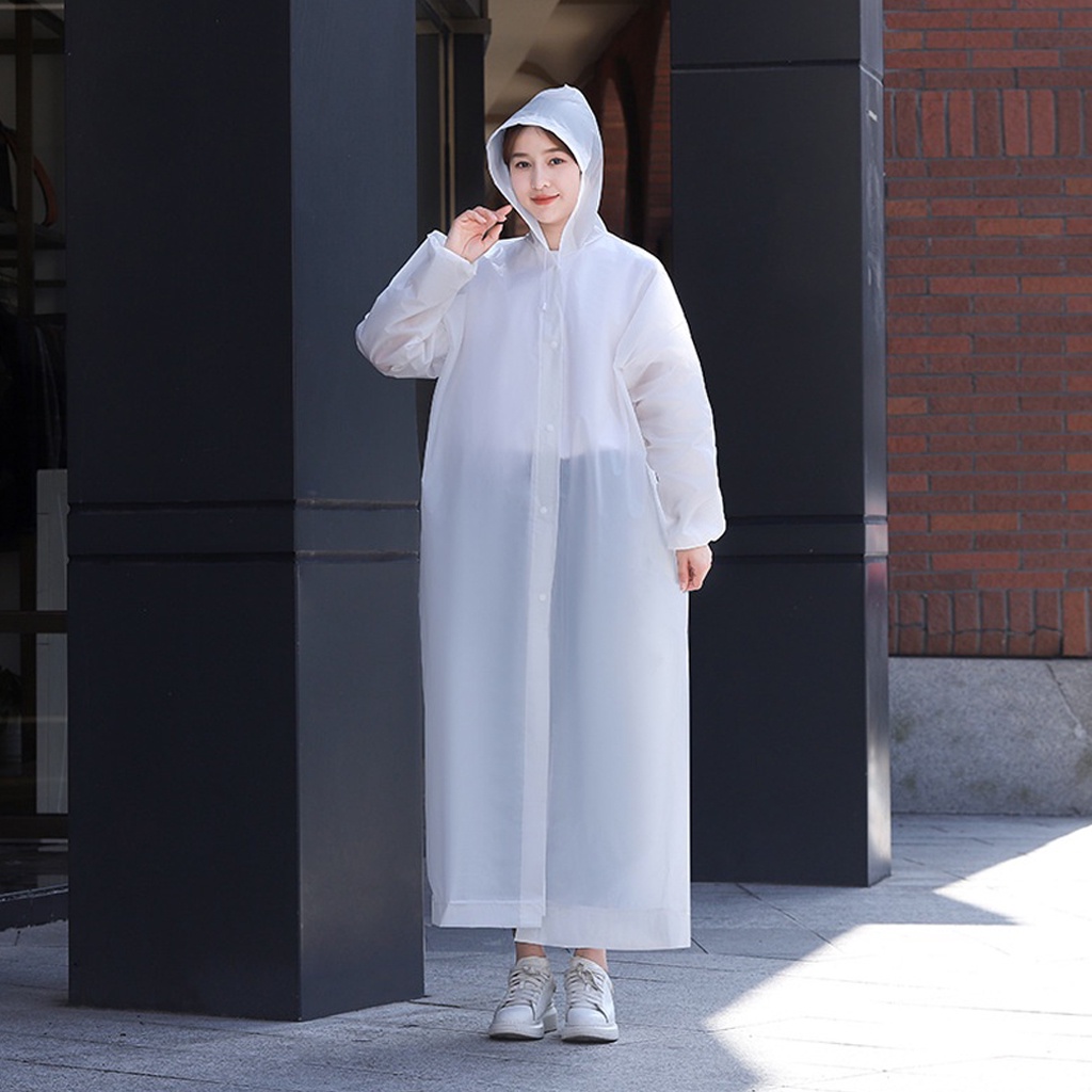 ☀ INDOLAND ☀  JAS HUJAN EVA TRANSPANT TEBAL DEWASA KOREA PONCHO PRIA WANITA UNIVERSAL / RAINCOAT R899