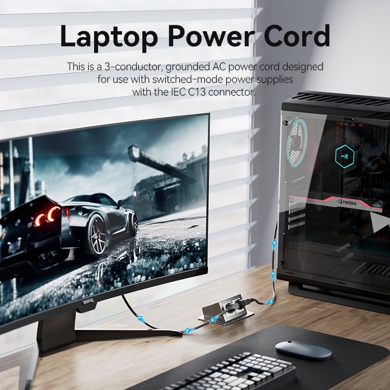 Vention Kabel Power C13 Connector 3-Prong CPU PC Komputer UPS-6