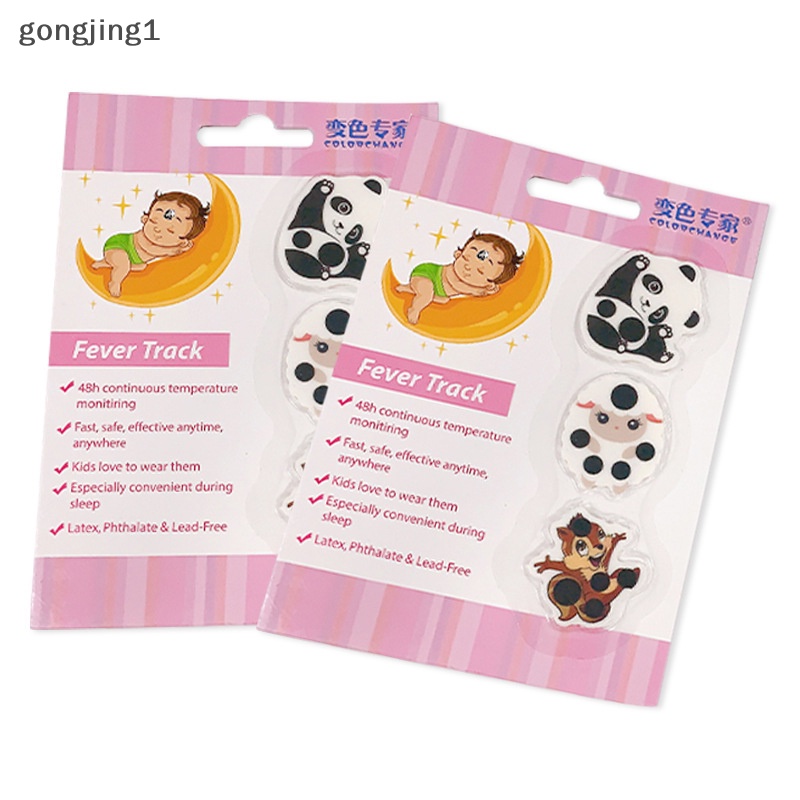 Ggg 3PCS/Pack FDA Kartun Termometer Suhu Stiker Termometer Dahi Bayi ID