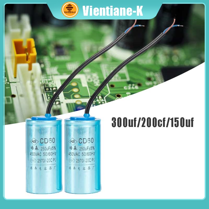 Kapasitor Motor Start Run Capacitor Cd60 450v 100uf / 200uf / 300uf