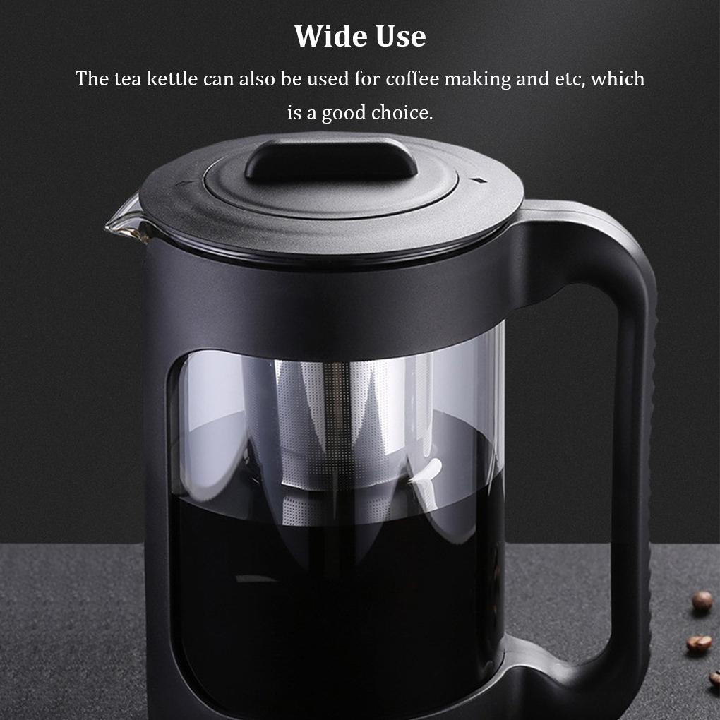 Alat Penyeduh Teh Kaca Tahan Panas Sealed Washable Nonslip Refillable Stainless Steel Kitchen Coffee Maker Kettle