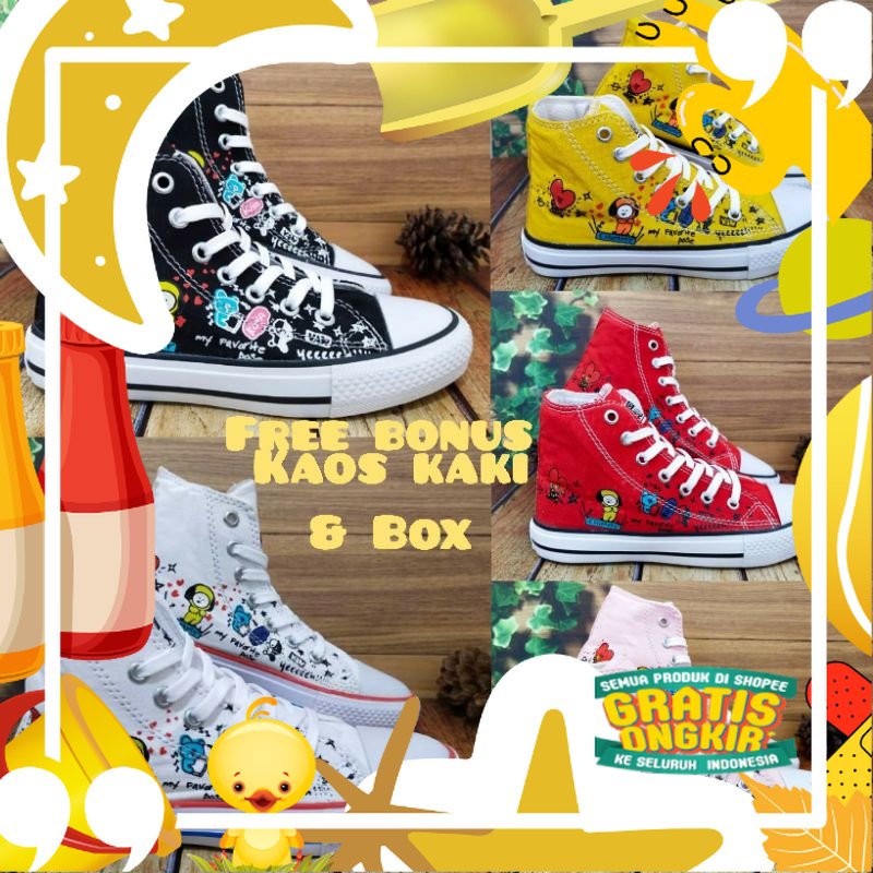 PROMO>>> SEPATU CONVERSE ANAK // SEPATU BTS BT21 // SEPATU ANAK LAKI // SEPATU ANAK PEREMPUAN MODEL 