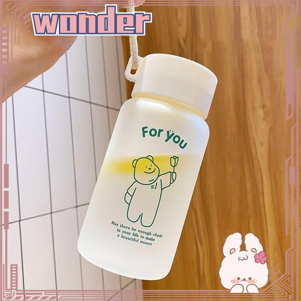 Wonder Botol Air Minum Wanita Pria Beruang Lucu Portable Bening Frosted