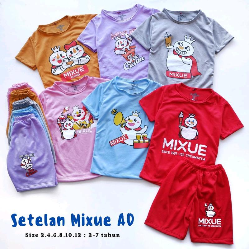 Setelan Baju Anak Mixue Pendek PROMO