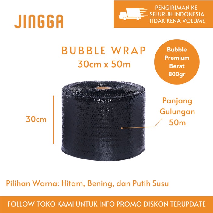 

Terlaris[COD] Bubble Wrap Hitam (30cm x 50m) - Bening