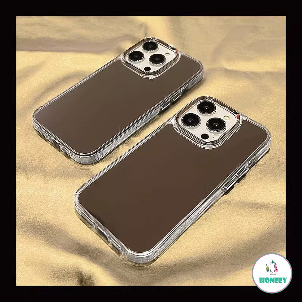 IPHONE Fashion Makeup Cermin Electroplated Case Untuk Iphone11 14 Pro Max13 12 Pro max Shockproof Silikon Bumper Ponsel Cover