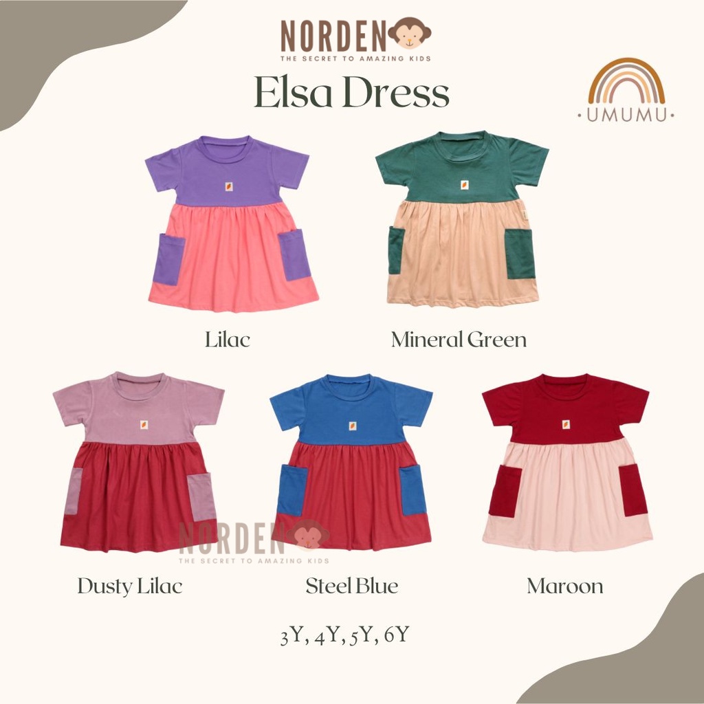 [ND] Umumu Elsa Dress Anak / Terusan Anak Cewek / Dress Cewek