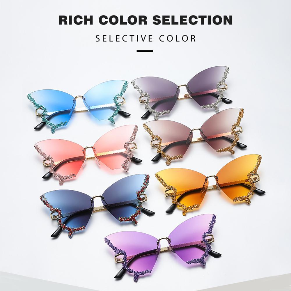 R-flower Purple Kacamata Hitam Wanita Diamond Oversized Y2K Eyewear Bling Kacamata Matahari