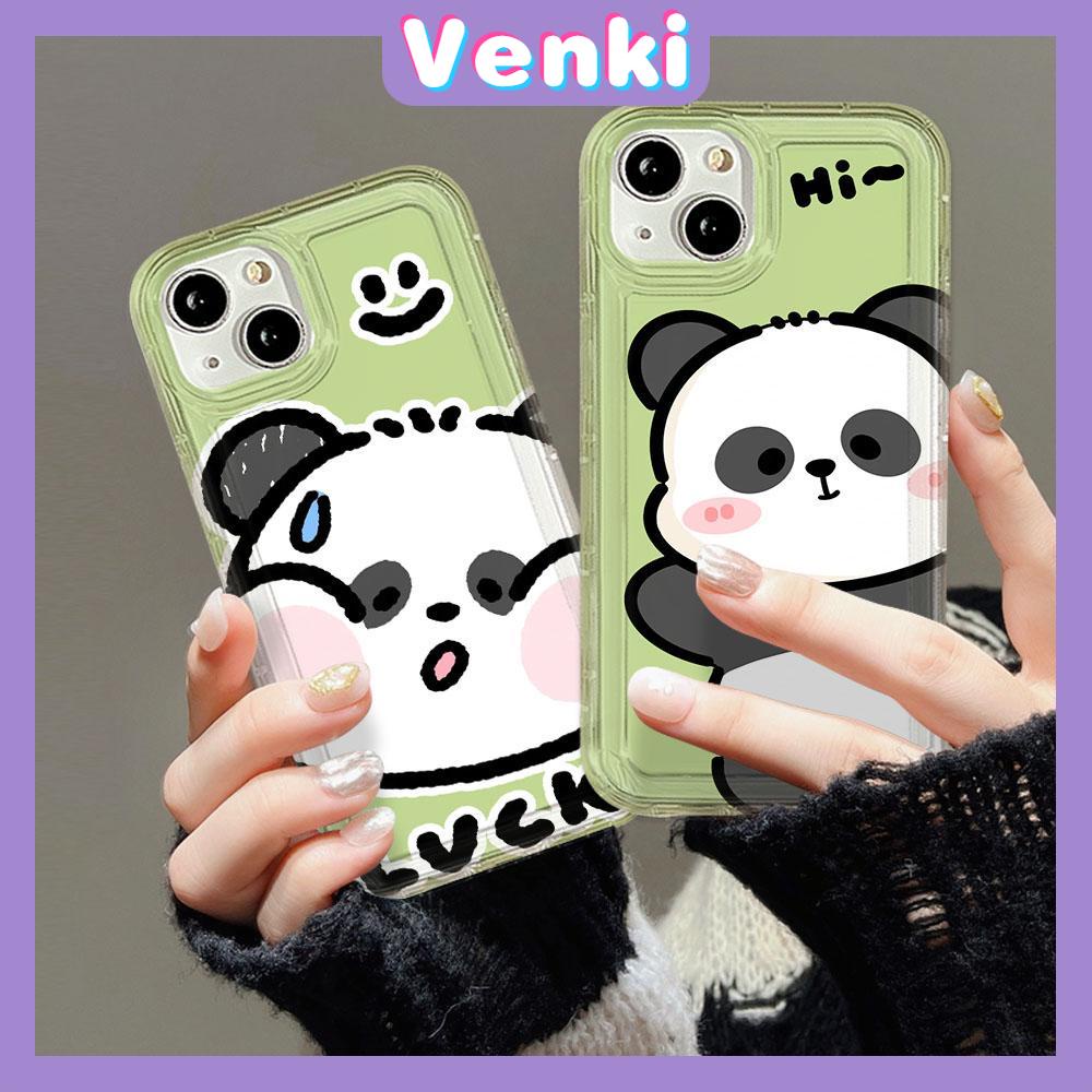 VENKI - For iPhone 11 Case Clear Phone Case TPU Soft Case Airbag Shockproof Protection Camera Cute Big Face Panda Compatible with iPhone 14 13 Pro Max iPhone 12 Pro Max XR XS 7 8