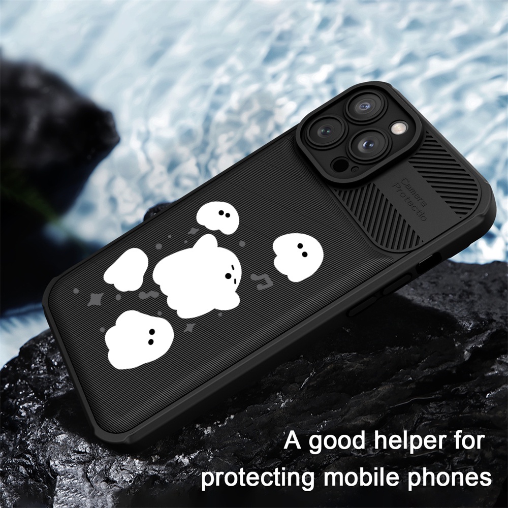 Case Serat Karbon Realme C55 C35 C33 C31 C21Y C25Y Realme10 C25 C25S C15 C12 C3 C2 Realme 5 5i 5S 6i C3 Narzo 50A Prime Lucu Cute Ghost Cross Grain Phone Case Cover