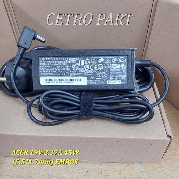 Adaptor Charger Acer Aspire R11 R3 R3-131T Series 19V 2.37A 45W Embos