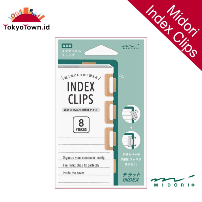 

Midori Index Clips 8pcs Copper