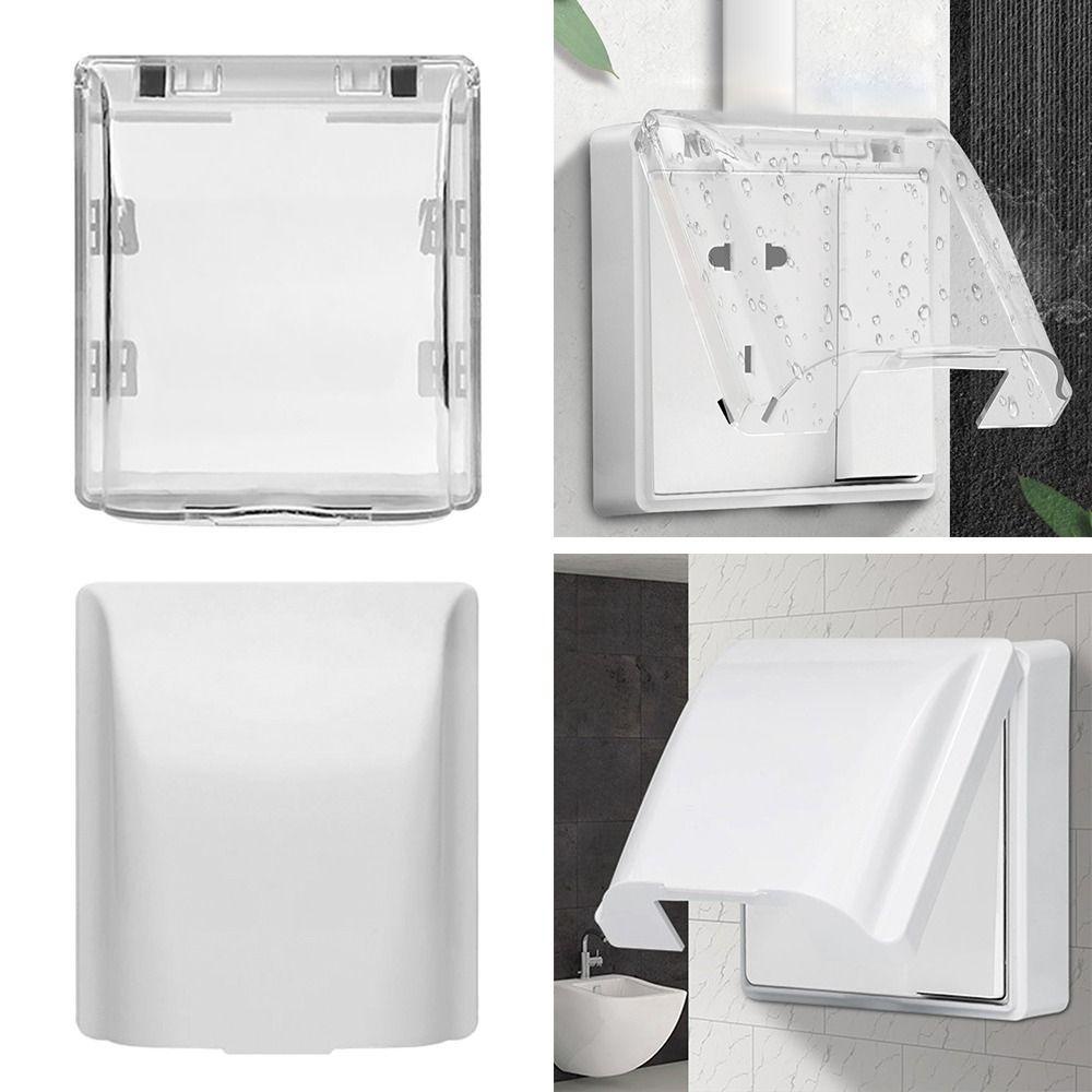 Populer 1Pcs Saklar Penutup Pelindung Perlengkapan Stop Kontak Kamar Mandi Kotak Anti Cipratan Stop Kontak Perlindungan Yang Dipasang Di Dinding