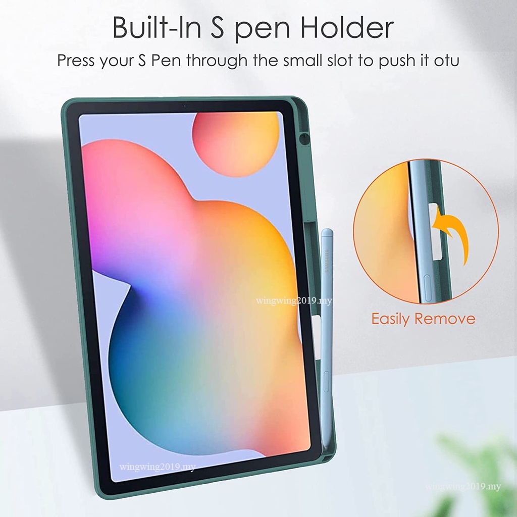 Untuk Samsung Galaxy tab S6lite /P610~P619 S8 2022 S7 11inch Tablet Pelindung Case Acrylic Soft Edge All Wrapped Casing Pelindung Dengan Slot Pulpen P613/P619 /P610 /P615