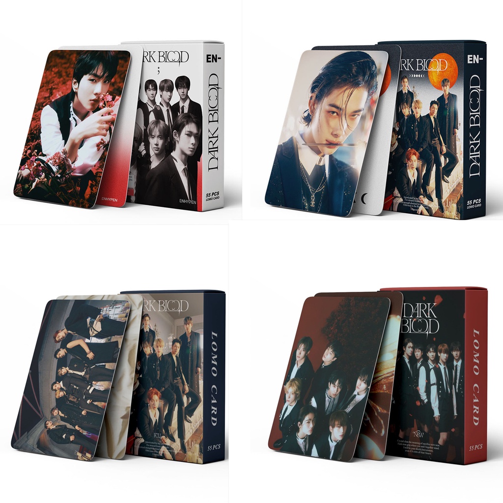 55pcs/box EN-HYPEN Mini 4th Album DARK BLOOD Photocards Kartu Lomo ENHYPEN Kpop Postcards Series