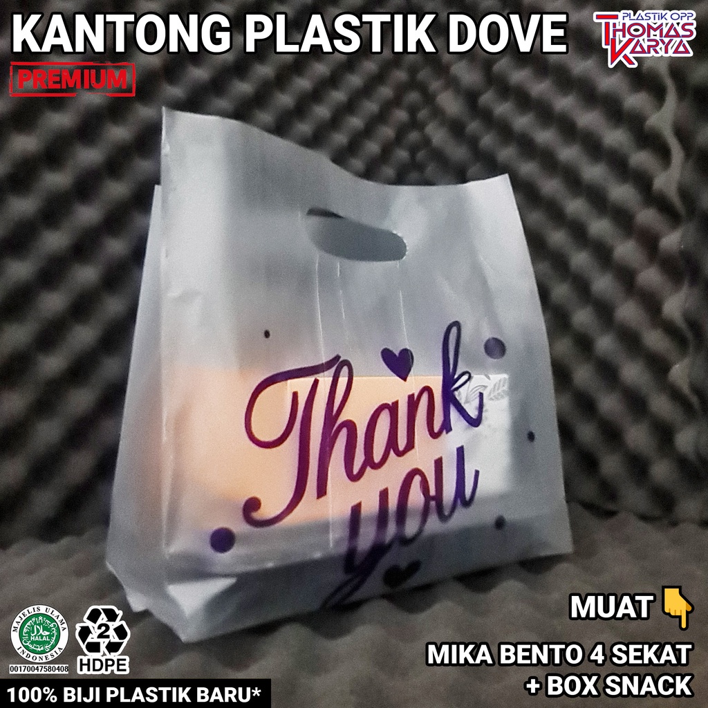Kantong Plastik Mika Bento Sekat 4 Isi 50 Tas HD Box Nasi Ulang Tahun Hajatan
