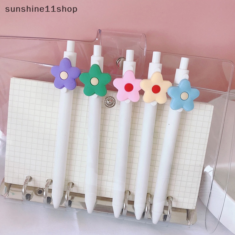 Sho 1PCS 0.5mm Lucu Ins Bunga Gel Pena Siswa Sig Kreatif Alat Tulis Perlengkapan Sekolah N