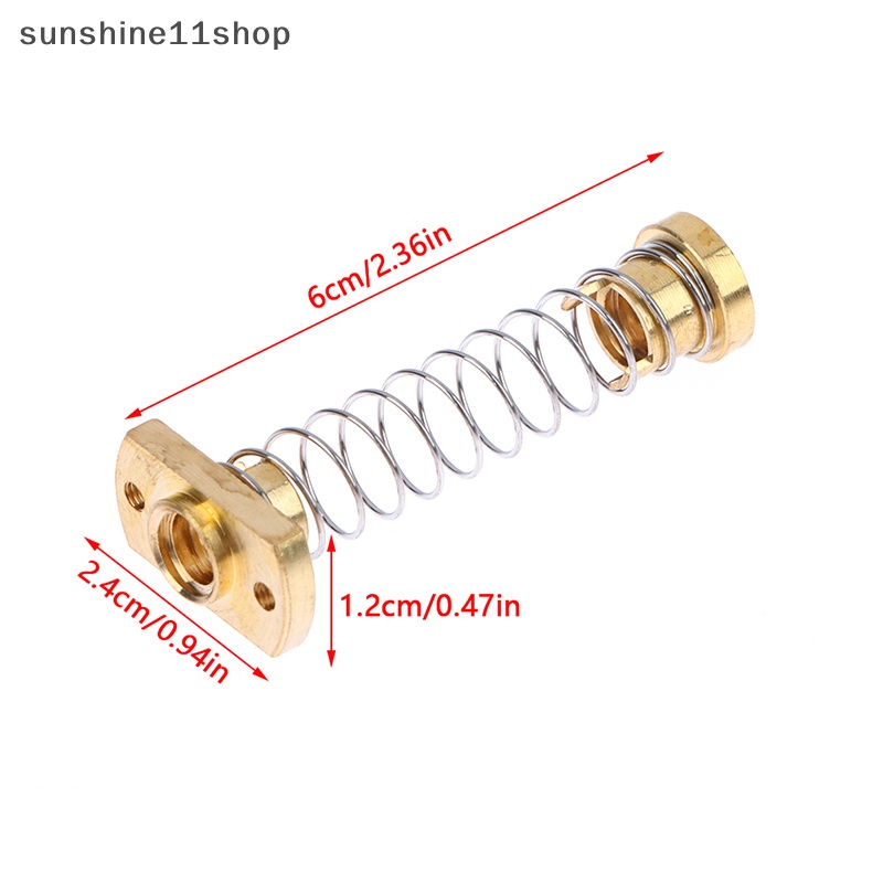 Sho 1Pc T8 Anti Backlash Spring Loaded Nut Mur Gap Eliminasi Kuningan Untuk Printer N