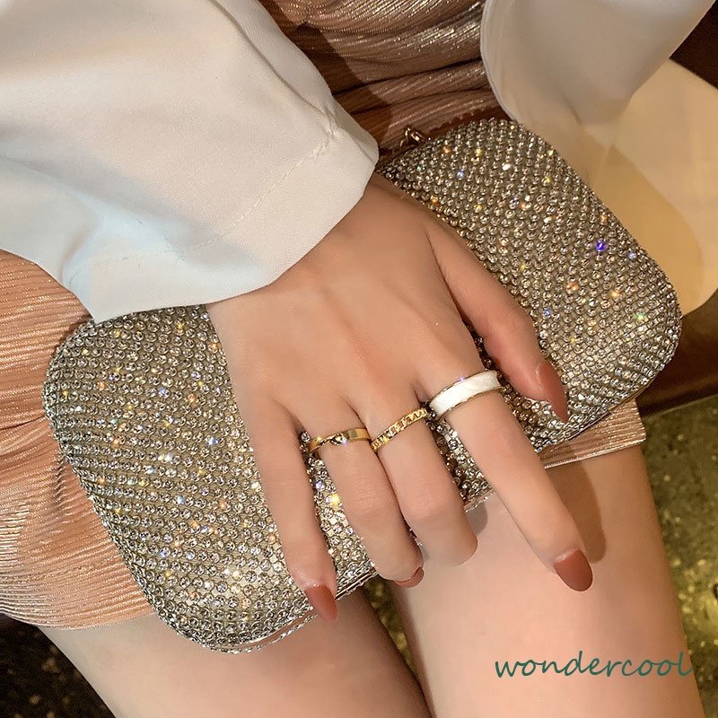 Cincin jari telunjuk perhiasan sederhana set tiga potong yang dapat disesuaikan-Won