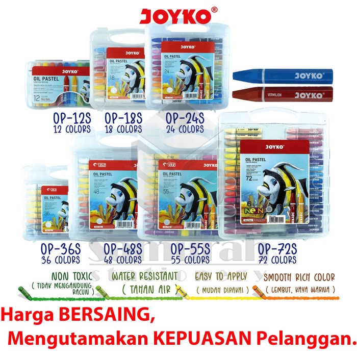 

Crayon Joyko 72 Warna Neon / Oil Pastel OP-72S / Krayon Minyak 72W