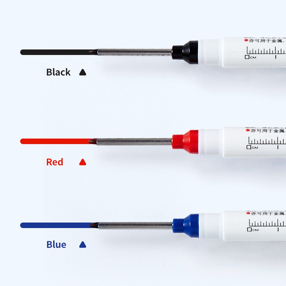 Pulpen Penanda Lubang Dalam Kepala Panjang/Pulpen Woodworking Serbaguna Penanda Nib Panjang Alat Lubang Dalam Perlengkapan Bangunan