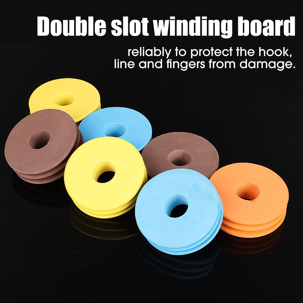 5pcs Spool Utama Lingkar Pancing Alur Ganda Universal/ Outdoor Warna Acak Busa Winding Board Tackle Aksesoris