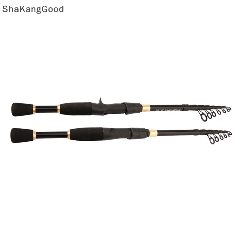 Skid Portable Casg Spinning Carbon Fiber Telescopic Retractable Lure Rod Peralatan Pancing Pancing Gagang EVA SKK