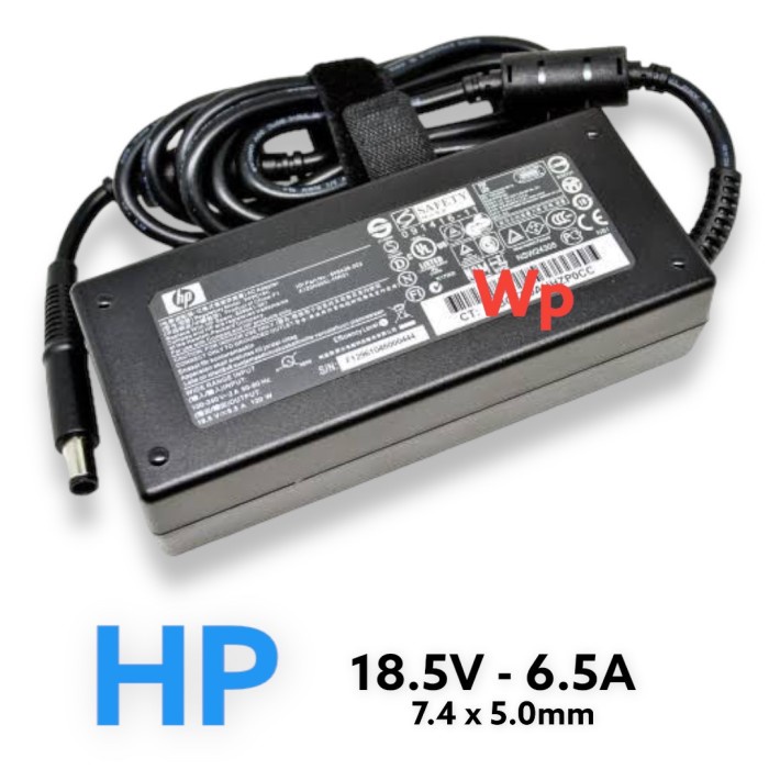 Adaptor Charger HP Pavilion DV6 DV7 DV8 18.5V 6.5A 7.4 x 5.0 mm 120W