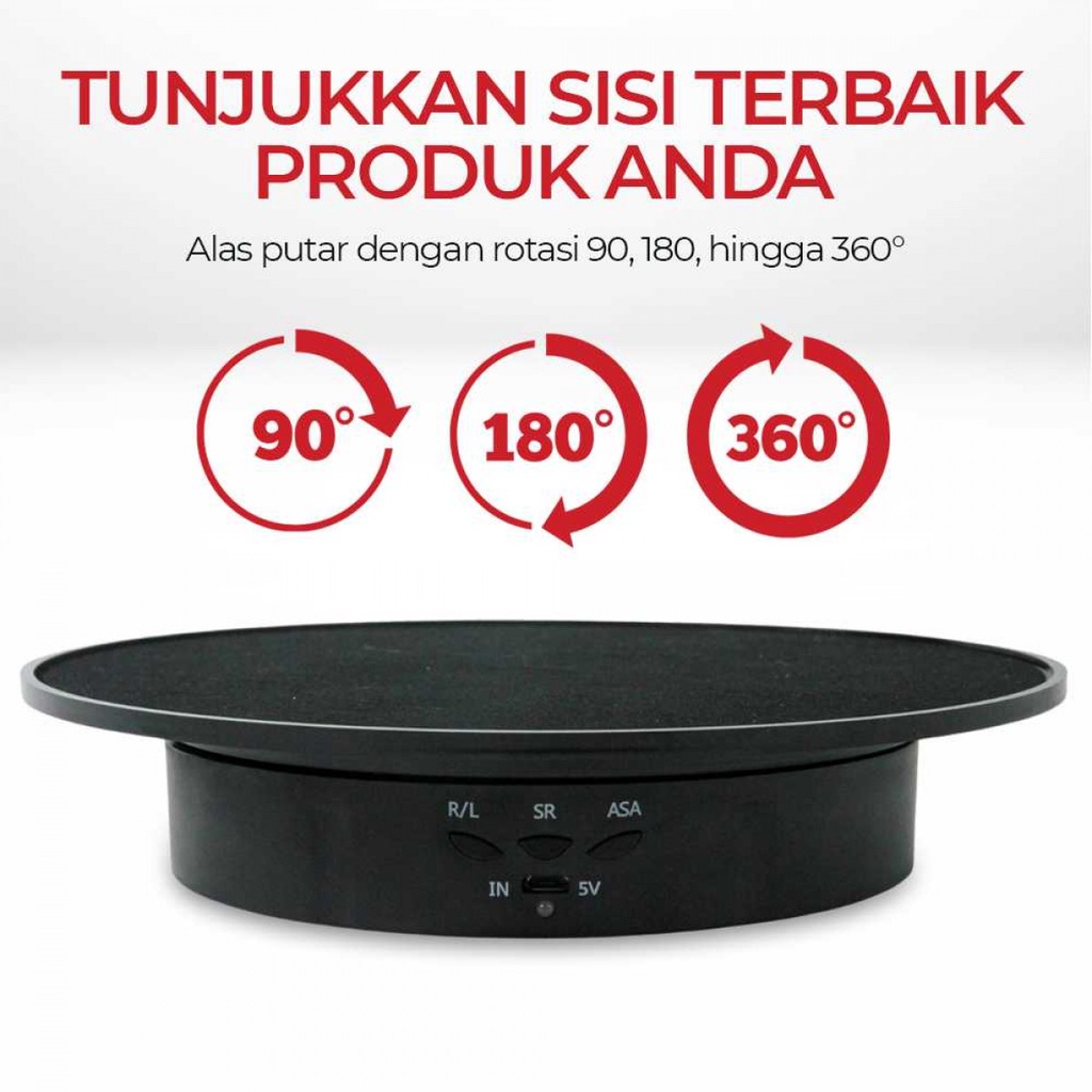 Alas Putar Fotografi Video Etalase Suede Rotating 360 Turntable 20cm