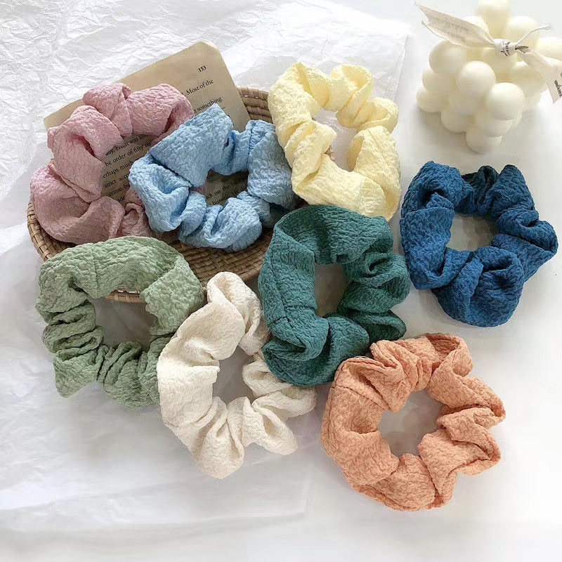 TIKTOK - D6131 Ikat Rambut Korea Polos Warna Warni / Scrunchie / Ikat Rambut Gaya Korea / Ikat Rambut Cepol F5165 / Kuncir Rambut