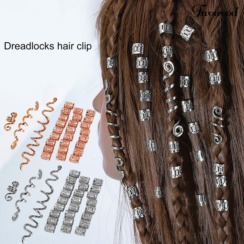 Twowood 28Pcs Jepit Rambut Gaya Retro Warna Vibrant Daya Tahan Tinggi Hias Alloy Wanita Rambut Spiral Kepang Perhiasan Gimbal Klip Untuk Lady