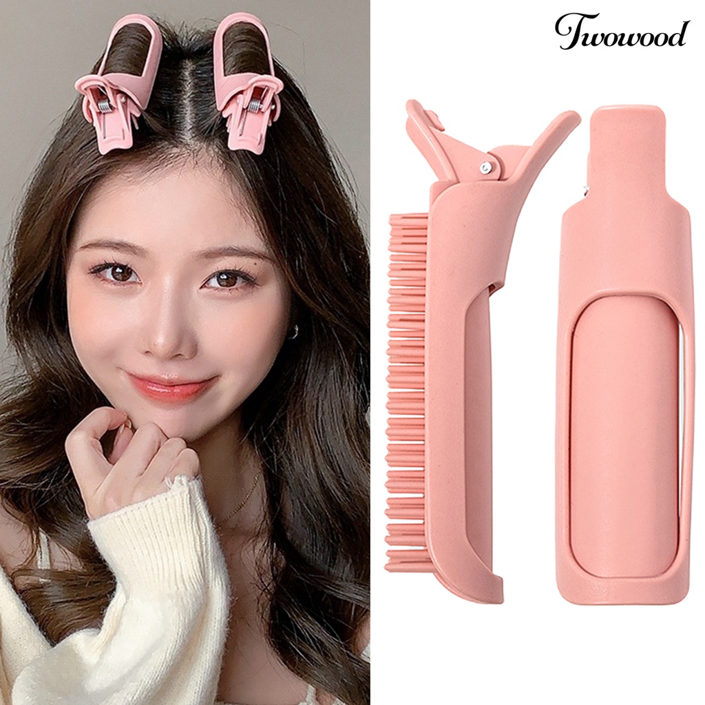 Twowood Hair Styling Clip Heatless Reusable Non-Slip Manual Multifungsi Curly Alat Styling Rambut Akar Rambut Berbulu Alami Klip Rambut Aksesoris Rambut