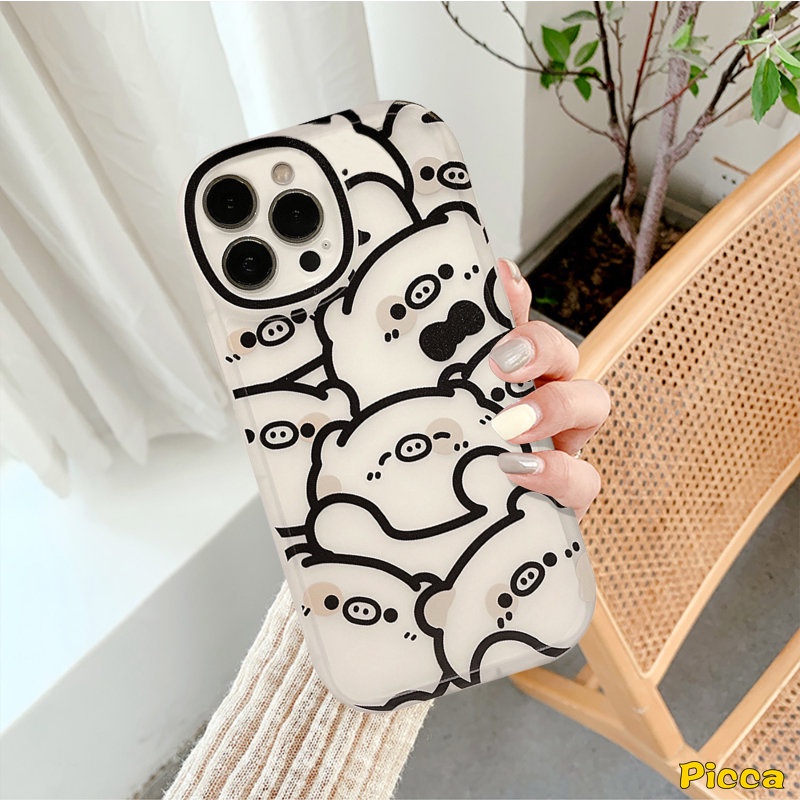 Case Bebek Lucu Imut Untuk Infinix Hot10 11Play 10Play 9Play Smart 6 5 Hot 11 9 11s 10 Lite 10T 10s Note8 Kartun Beruang Beruntung Babi Soft Tpu Lovely Full Back Cover