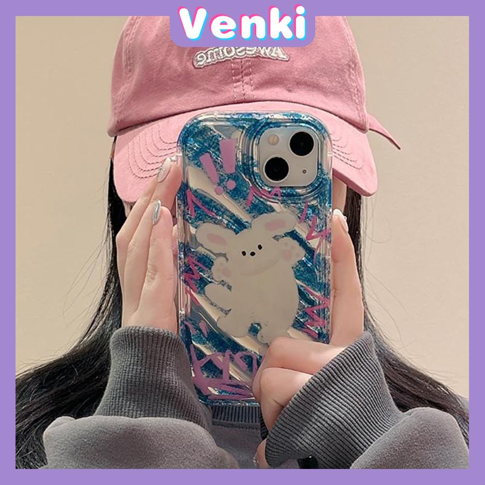 VENKI - Untuk iPhone 11 iPhone Case Laser Reflektif Bening Phone Case TPU Soft Shockproof Airbag Case Cute Kucing Anjing Kompatibel dengan iPhone 14 13 Pro Max 12 Pro Max XR 7PLus 8PLus