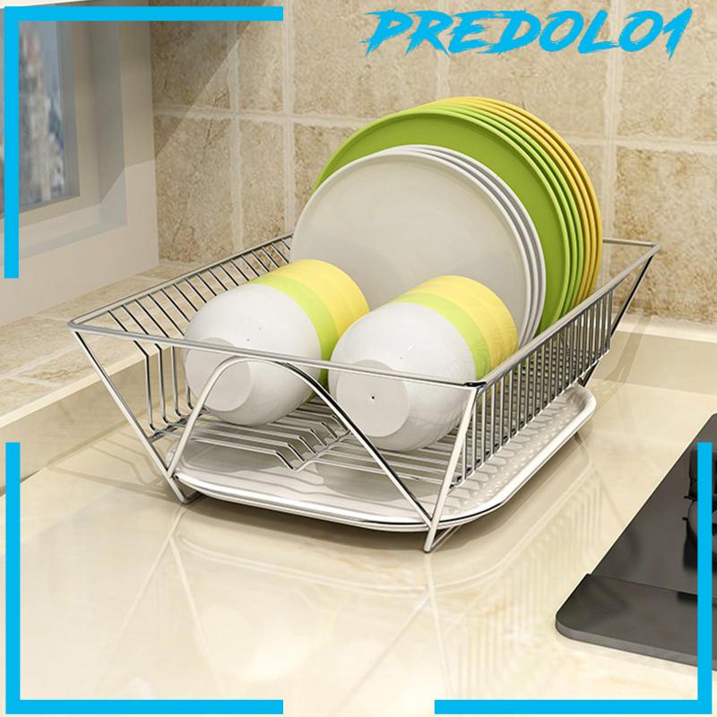 [Predolo1] Dish Drainer Shelf Organizer Holder Cangkir Rak Piring Tempat Sendok Piring Kamar Mandi