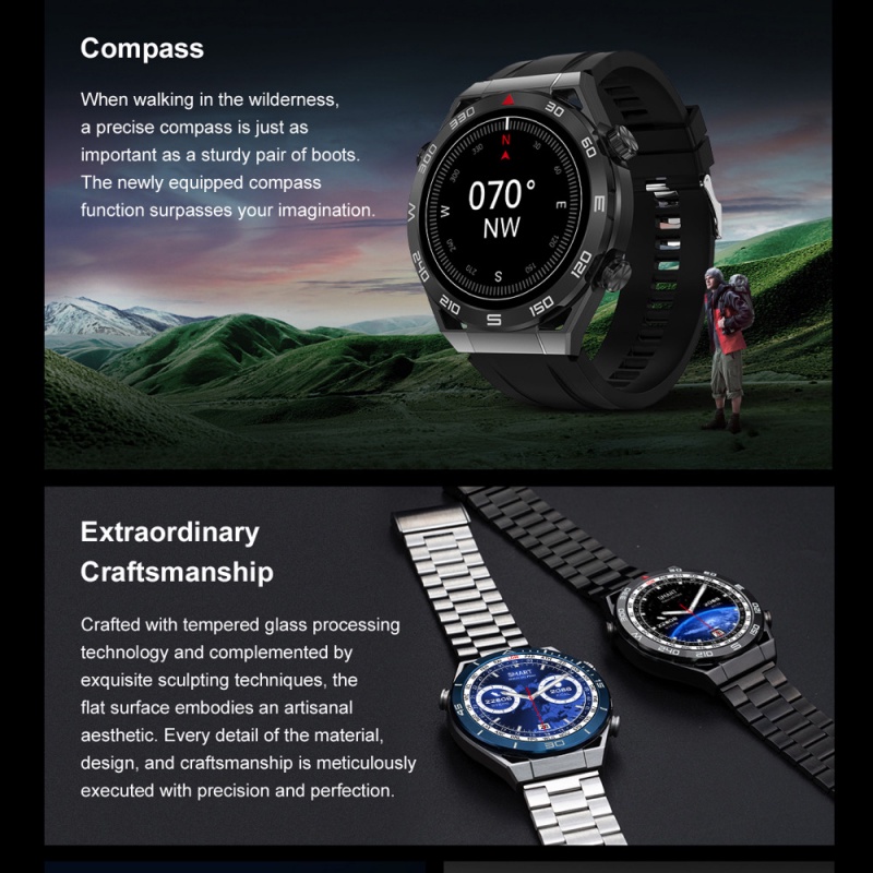 Jam Tangan Pintar Pria DT Ultra Mate Smart Watch 1.5&quot; HD Screen Health Management NFC Wireless Charging Smartwatch BT Call Bracelet Baterai Besar Olahraga Smartwatch Pria Sport Fitness Tracker